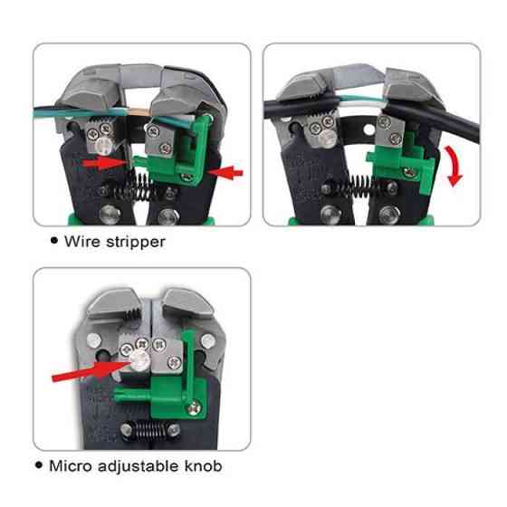 Кліщі для обтискача клем і зняття ізоляції посилені TOPTUL DKAA2226 Одеса