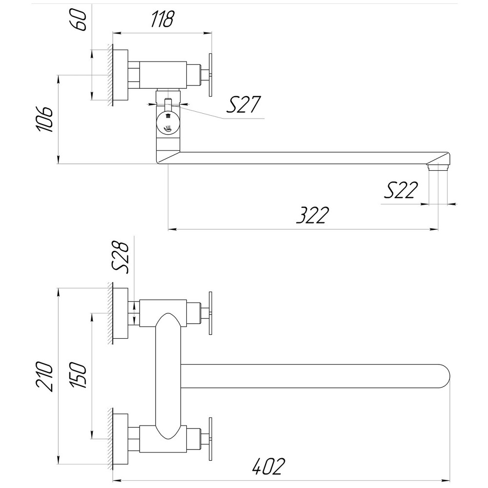 Змішувач для ванни Globus Lux DUKAT-8 SD8-108 (000024965) Київ - фото 7