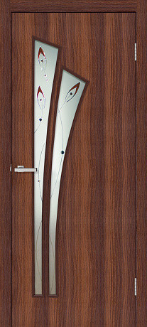 Міжкімнатні двері Оміс Пальма ЗС+КМ Горіх 700х2000 мм Київ - фото 1