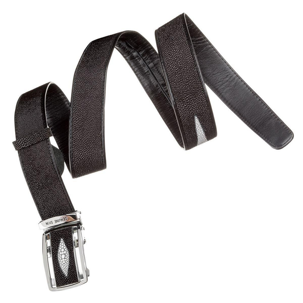 Ремень-автомат STINGRAY LEATHER 18203 из натуральной кожи морского ската Черный Киев - изображение 3