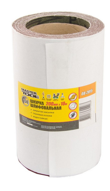 MASTERTOOL Шкурка шліфувальна MASTERTOOL на тканинній основі Р150 200 мм 10 м 08-2815 Коломыя - изображение 1