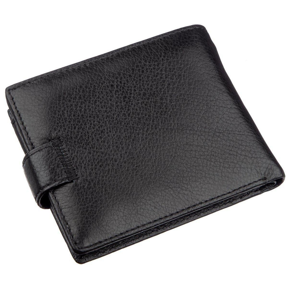 Чоловічий універсальний шкіряний гаманець чорний (ST Leather) Київ - фото 14