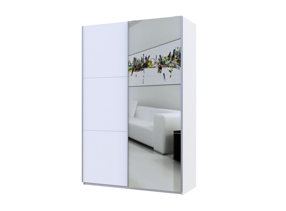 Шафа-купе двохдверна Doros G-Caiser 160х60х240 см Білий/Дзеркало (DRS-011011) Дніпро - фото 3