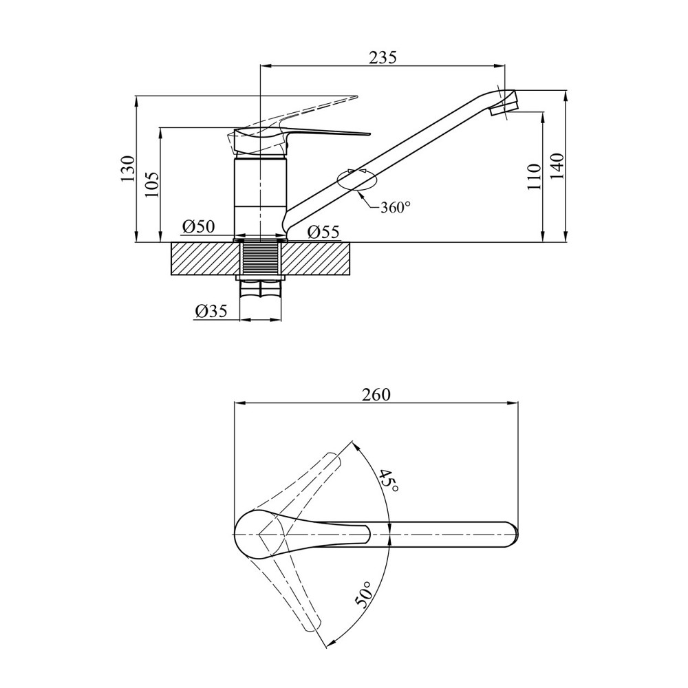 Змішувач для кухні Agua Sevilla - C030 Київ - фото 2