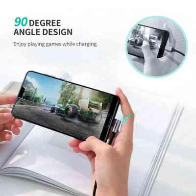 Дата кабель USB 2.0 AM to USB-C 3.0m 3A US284 90° corner black Ugreen (70255) Вінниця