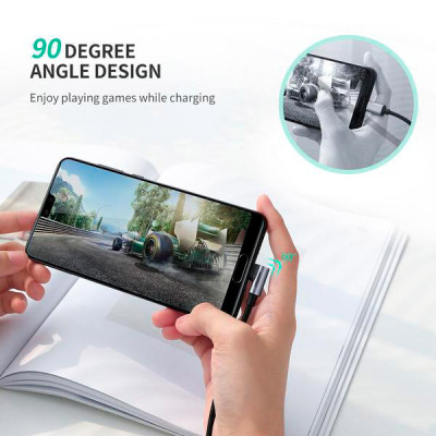 Дата кабель USB 2.0 AM to USB-C 3.0m 3A US284 90° corner black Ugreen (70255) Вінниця - фото 2