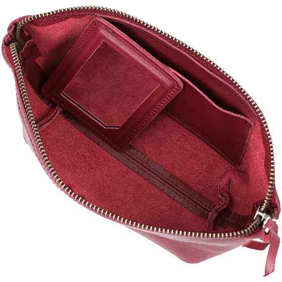 Удобная женская кожаная косметичка GRANDE PELLE 16792 Бордовый Киев