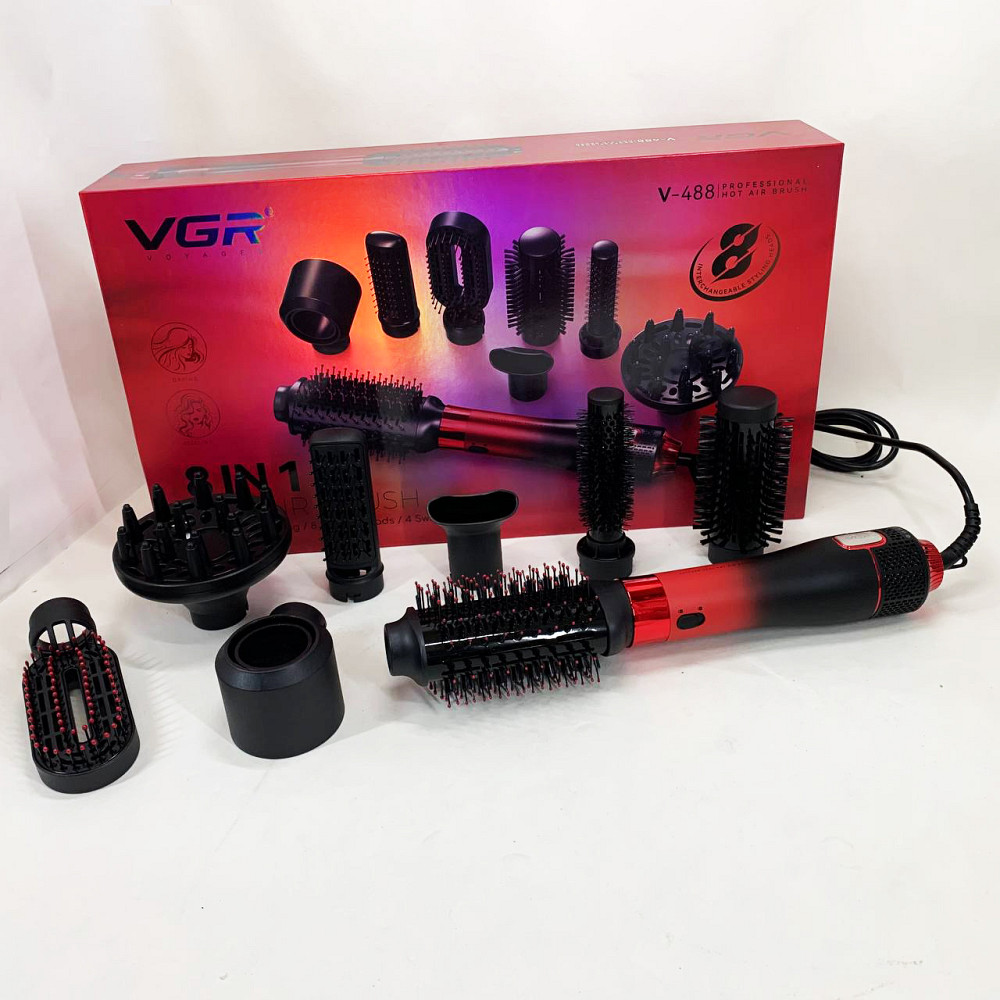 Функциональный профессиональный фен VGR 8 в 1 V-488, Фен-щетки стайлеры, Фен-браш для укладки NO-40 Львов - изображение 8