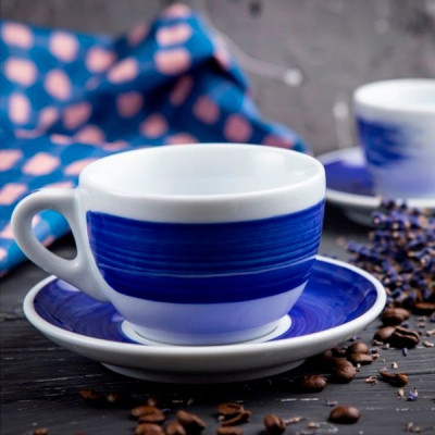 Блюдце Ancap серія Verona Millecolori 12 см Blue для серій "Verona/Torino/Roma Millecolori Hand Painted" (34405) Вінниця - фото 2