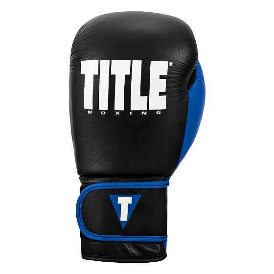 Боксерські рукавиці TITLE Boxing Dynamic Strike Black/Blue 16 oz (бинти 4м. у комплекті) Каменское