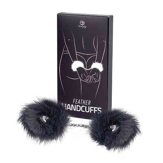 Наручники - Black Marabou Handcuffs Sex Aura Київ