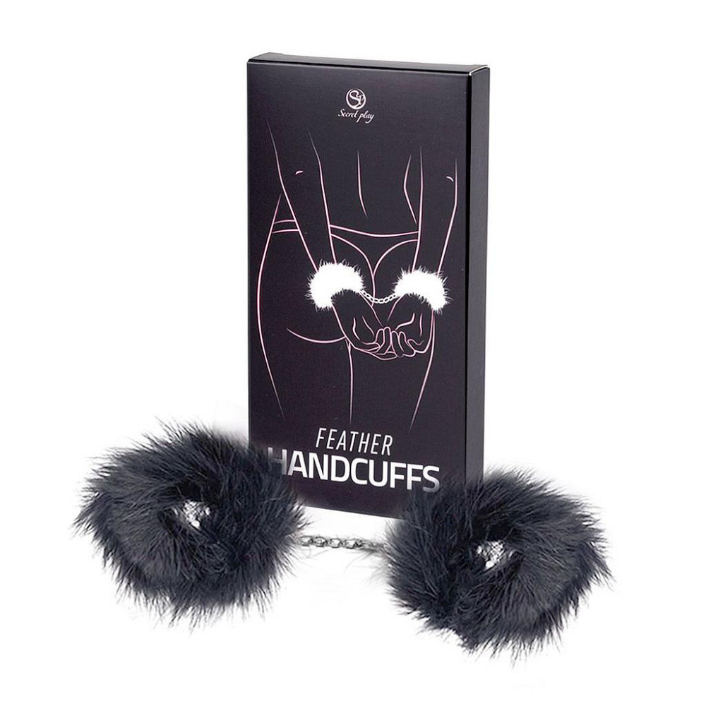 Наручники - Black Marabou Handcuffs Sex Aura Киев - изображение 1