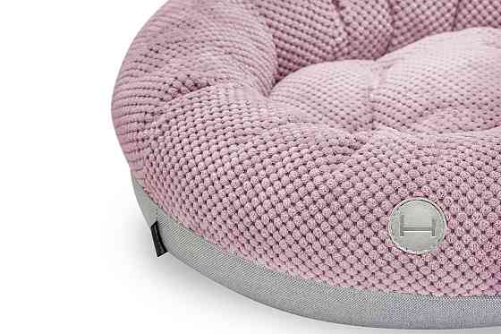 Лежанка для собак і котів овальна Harley and Cho, круглий лежак для тварин Bagel Pink Одеса