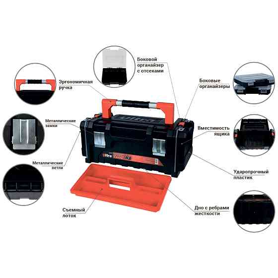 Ultra Ящик для инструмента с боковыми органайзерами Profi 510×230×210мм ULTRA (7402402) Коломия