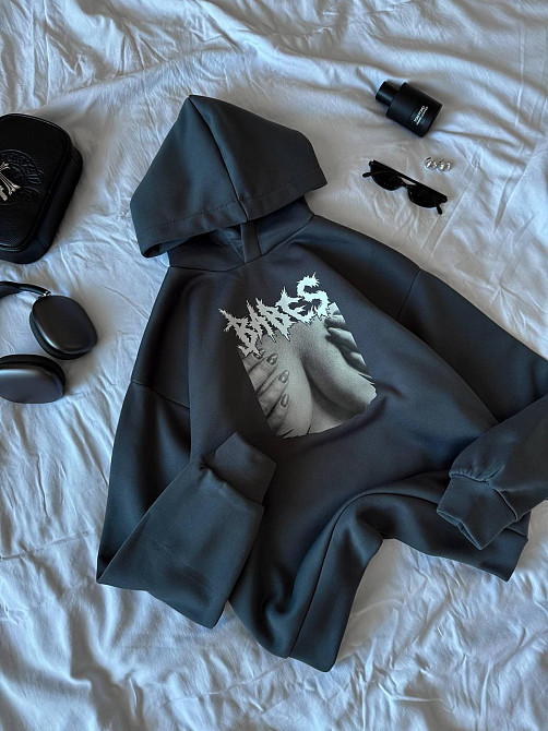 Жіноча тепла оверсайз худі з родзинкою трьохнитка на флісі Одеса - фото 8