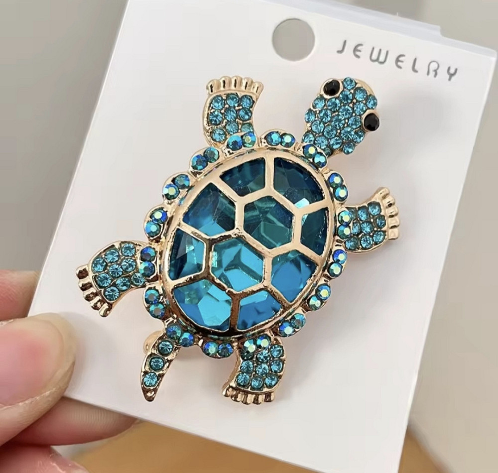 Брошка "Черепашка" Блакитний (0225) Сміла - фото 2
