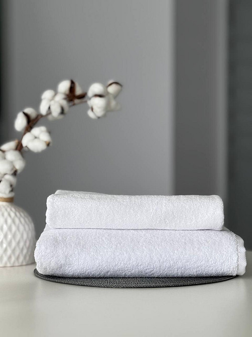 Комплект махрових рушників Ideal Textile 2 шт (50х90см + 70х140см) білий 550 г/м2 (56861200) Чернівці - фото 5