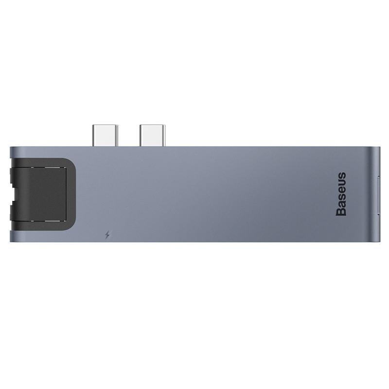 USB-хаб Baseus Thunderbolt C+Pro Seven-in-one smart HUB docking station Grey Киев - изображение 1