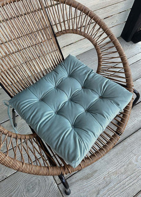 Подушка для стільців (40x40х5 см) Decorator Velour колір блакитний 84-178 Київ - фото 4