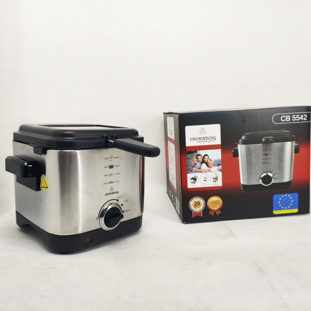 Фритюрница для дома на 1.5л Crownberg CB-5542 1200Вт BX-63 Львов - изображение 20