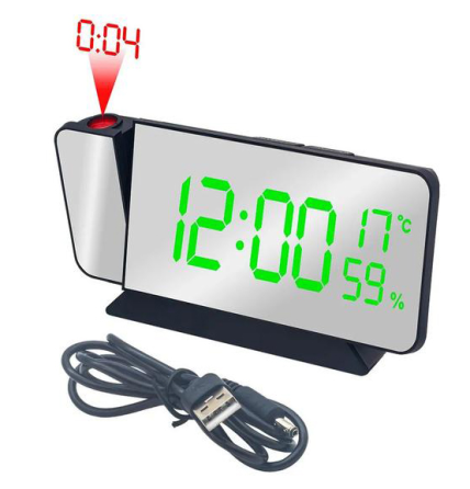 Годинники електронні проекційні VST-900S-4, зелені, температура, вологість, USB Дніпро