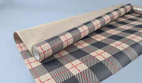 Рулон 8 м бумага подарочная с печатью (38) для цветов (h680) Крафт №8 (1 шт) Харьков