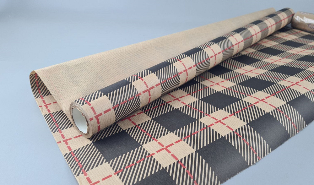 Рулон 8 м бумага подарочная с печатью (38) для цветов (h680) Крафт №8 (1 шт) Харьков - изображение 1