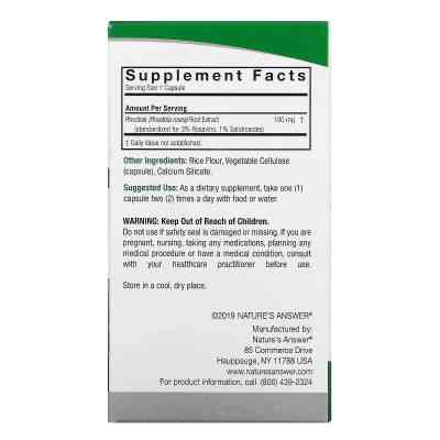 Травы Nature's Answer Родиола, 100 мг, Rhodiola, 60 вегетарианских капсул (NTA-16426) Винница