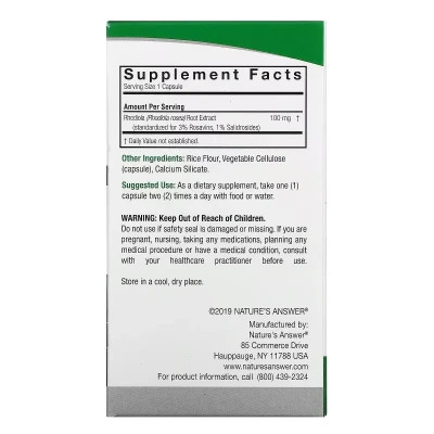 Трави Nature&apos;s Answer Родіола, 100 мг, Rhodiola, 60 вегетаріанських капсул (NTA-16426) Вінниця - фото 3