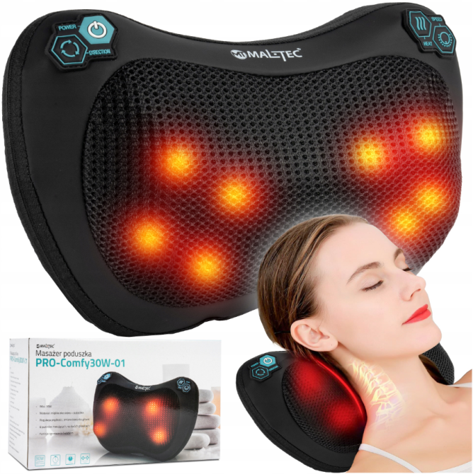 Масажна подушка для шиї, плечей і спини 30Вт MalTec (Польща) Київ - фото 1