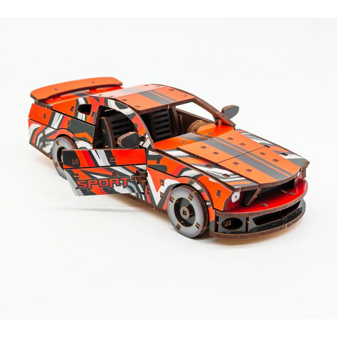Деревянный 3D конструктор Mustang GT Puz-00641, 162 детали Винница - изображение 4