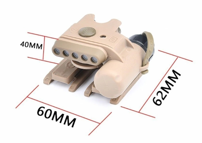 Тактичний ліхтарик на шолом (біле та червоне світло) Койот Вінниця - фото 3