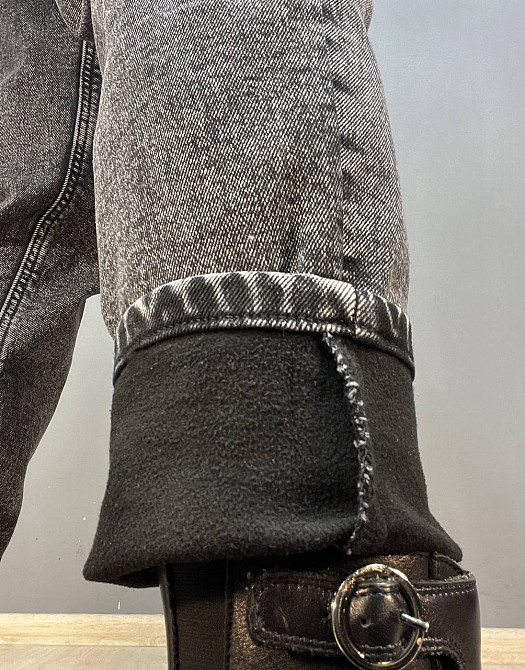 Джинсы женские Vanver 81957 МОМ на резинке шнурок утепленные батал черные, черный, 29, 29, 90 см, 120 см Киев - изображение 6