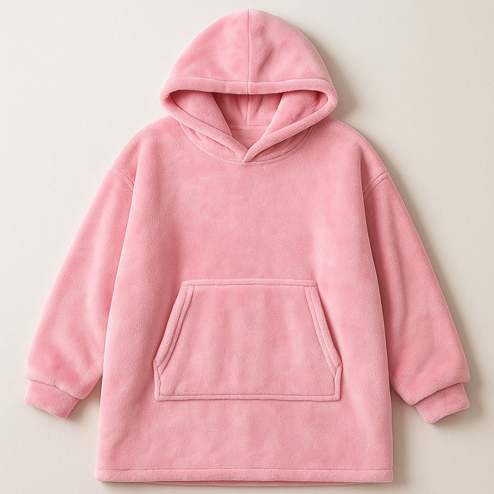 Плед толстовка с капюшоном (100х80см) HUGGLE HOODIE, Розовый / Плед-худи / Оверсайз толстовка плед с капюшоном Киев - изображение 3