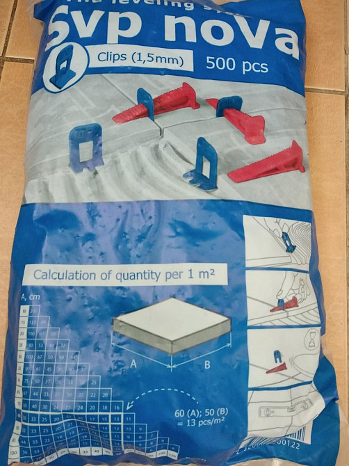 Основа (Система) для выравнивания плитки Svp noVa ( тощина 1.5 мм) упаковка - 500 шт Полтава - изображение 1