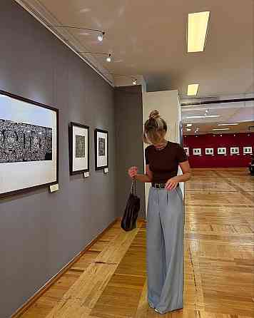 Жіночі класичні штани на високій посадці костюмка Сірий, 44/46 Одеса