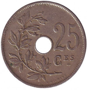 25 сантимів. 1928 рік, Бельгія. (Belgique) Полтава - фото 1