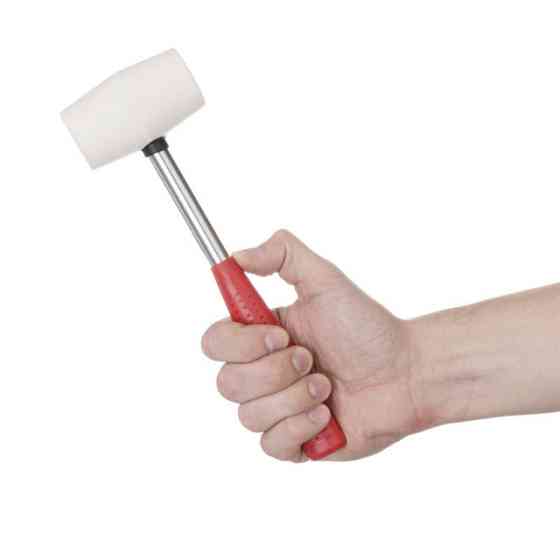 Киянка гумова, 280 г, 40 мм, бiла гума, металева ручка INTERTOOL HT-0234 Киев