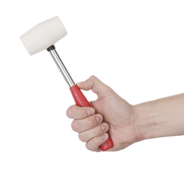Киянка гумова, 280 г, 40 мм, бiла гума, металева ручка INTERTOOL HT-0234 Київ - фото 5