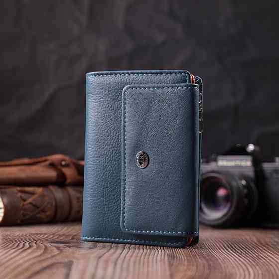 Интересный кошелек для женщин из натуральной кожи ST Leather 22504 Бирюзовый Киев