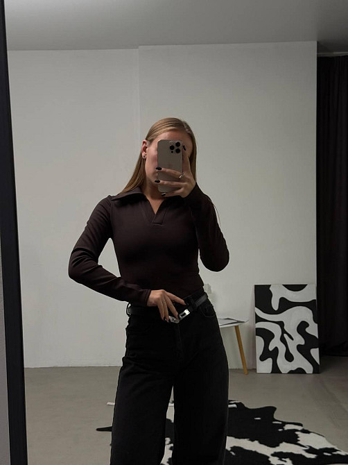 Женский базовый теплый гольф Рубчик на флисе с начесом Шоколад, 40/42 Одесса - изображение 2