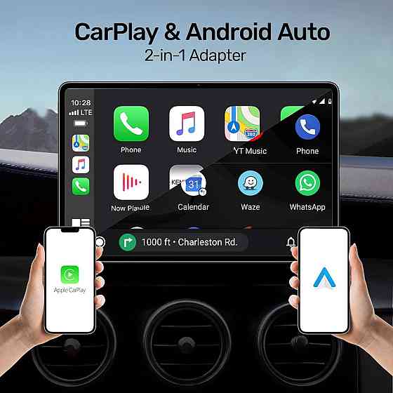 Автомобільний бездротовий адаптер Alxum для CarPlay Android Auto, для авто з дротовим CarPlay, Plug  Київ