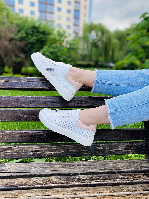 Кеды женские Украина белые натуральная кожа размер 37 (арт. 23.5см) Коломия - фото 7