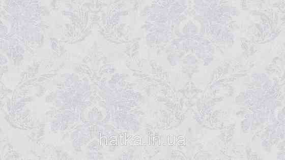 Шпалери метрові вінілові на флізеліні Sintra Classic класика вензель великі структурні сріблясті на білому 406601 Київ