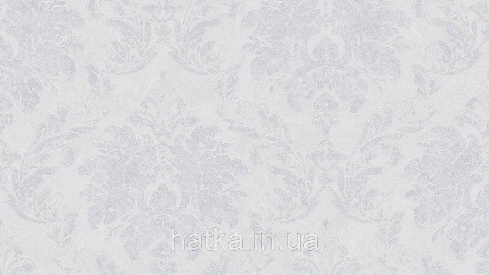Шпалери метрові вінілові на флізеліні Sintra Classic класика вензель великі структурні сріблясті на білому 406601 Київ - фото 4