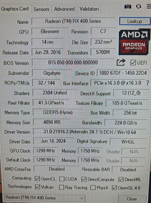 Відеокарта: Gigabyte RX 480 GB. Київ - фото 6