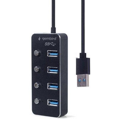 Концентратор Gembird USB 3.0 4 ports switch black (UHB-U3P4P-01) Винница - изображение 4