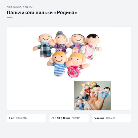 Пальчикові ляльки «Родина», 6 шт Київ