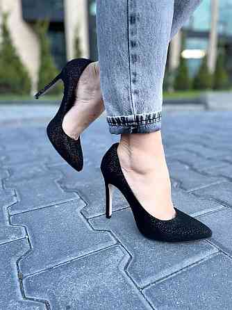 Nivelle Туфлі жіночі NIVELLE чорний/срібло натуральна замша 37р. 38р. каблук 11см (1740/10502-1 Коломия