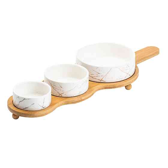 Фарфоровый набор закусок на подставке, 3 шт. Киев